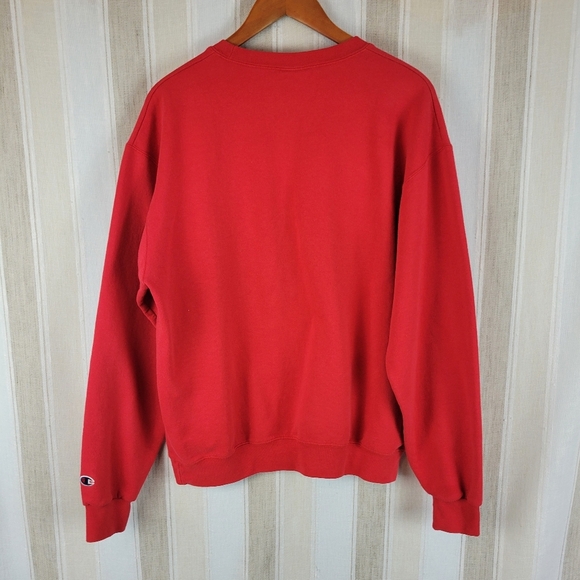 Vintage Champion Eco Fleece Boston University Crewneck Sweatshirt Red Size Large - Picture 9 of 9